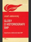 Glosy o historiografii SNP - náhled