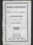 Boris Godunov - opera o 4 dějstvích s prologem - náhled