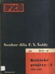 Soubor díla F.X. Šaldy - Kritické projevy 1 / 1892-1893 - náhled
