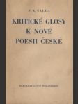 Kritické glosy k nové poesiii české - náhled