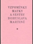 Vzpomínky matky a sestry Bohuslava Martinů - náhled