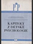 Kapitoly z dětské psychologie - náhled