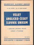 Velký česko - anglický slovník Unikum - náhled