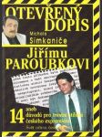 Otevřený dopis Jiřímu Paroubkovi. Michal Simkanič - náhled