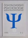Československá psychologie: Časopis pro psychologickou teorii a praxi; ročník LII, číslo 1 - náhled