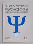 Československá psychologie: Časopis pro psychologickou teorii a praxi; ročník LII, číslo 3 - náhled