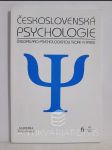 Československá psychologie: Časopis pro psychologickou teorii a praxi; ročník LII, číslo 6 - náhled