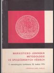 Marxisticko-leninská metodologie ve ... - náhled