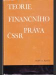 Teorie finančního práva ČSSR - náhled