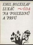 Óda na poslednú a prvú - náhled