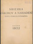 Sbierka zákonov a nariadení štátu československého-1922 - náhled