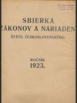 Sbierka zákonov a nariadení štátu československého-1923 - náhled