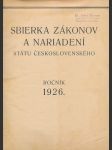 Sbierka zákonov a nariadení státu československého-1926 - náhled