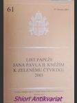 List papeže jana pavla ii. kněžím k zelenému čtvrtku 2001 - jan pavel ii. - náhled