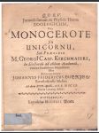 Hubrigk J.F., De Monocerote seu Unicornu, 1660 - náhled