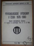Psychologické výskumy v ČSSR: 1976 - 1980 - náhled
