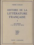 Histoire de la Littérature francais I - náhled