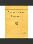 Archaeologica Pragensia 1/1980 [archeologický sborník, archeologie, Muzeum hlavního města Prahy] - náhled