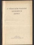 O vědeckém poznání soudobých jazyků - náhled