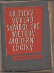 Kritický výklad symbolické metody moderní logiky - náhled