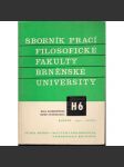 Sborník prací...roč. XX/1971, filosofická fakulta Brněnské university, řada hudebněvědná H6 - náhled