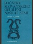 Počátky slovanského osídlení našich zemí - náhled