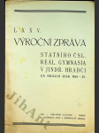 LXXV. Výroční zpráva stát. čsl. reál. gymnasia v Jindřichově Hradci za školní rok 1934 - 35 - náhled