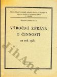 Výroční zpráva o činnosti za rok 1931 - náhled