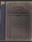 Slovník slovensko latinský - náhled