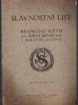 Slavnostní list krajského sletu sokolského v Mor. Ostravě 1913 - náhled