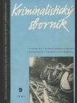 Kriminalistický sborník č. 9 (1961) - náhled