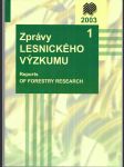Zprávy lesnického výzkumu - Reports of forestry research -  1-4/2003 - náhled