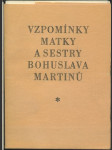 Vzpomínky matky a sestry Bohuslava Martinů - náhled