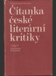 Čítanka české literární kritiky - náhled