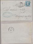 Celistvost skládaný dopis Francie 1868? - náhled