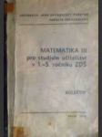 Matematika iii pro studium učitelství v 1.-5. ročníku zdš - náhled