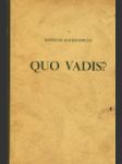 Quo Vadis? I. - III. - náhled