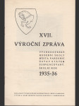XVII. výroční zpráva Východočeské hudební školy města Pardubic - Školní rok 1935 - 36 - náhled