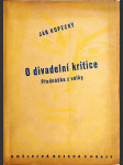 O divadelní kritice - o povolání divadelního kritika - přednáška z války - náhled