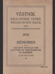 Věstník královské české společnosti nauk; ročník 1938 - náhled