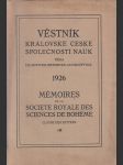 Věstník královské české společnosti nauk; ročník 1926 - náhled