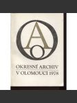 Okresní archiv v Olomouci 1978 (Sborník - Okresní archiv Olomouc) - náhled