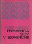 Frekvencia slov v slovenčine. Frekvenčný slovník - náhled
