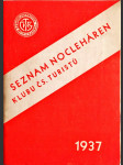 Seznam nocleháren Klubu čs. turistů pro mládež na rok 1937 - náhled