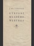 Utrpení mladého Werthra - náhled