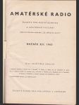 Svázaný ročník 12 čísel časopisu amatérské rádio -ročník xii. -1963 - náhled