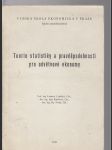 Teorie statistiky a pravděpodobnosti pro odvětvové ekonomy / skripta - náhled