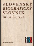 Slovenský biografický slovník iii.zväzok k-l - náhled