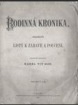 Rodinná kronika týdenník I., Praha, 1862 - náhled