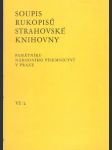 Soupis rukopisů Strahovské knihovny - náhled